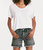 Taylor Relaxed V-Neck Slubbed Basic Tee In White - White