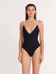 The Reversible Tie Back One Piece - Black/White