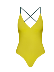 The Reversible Tie Back One Piece - Chartreuse/Forest