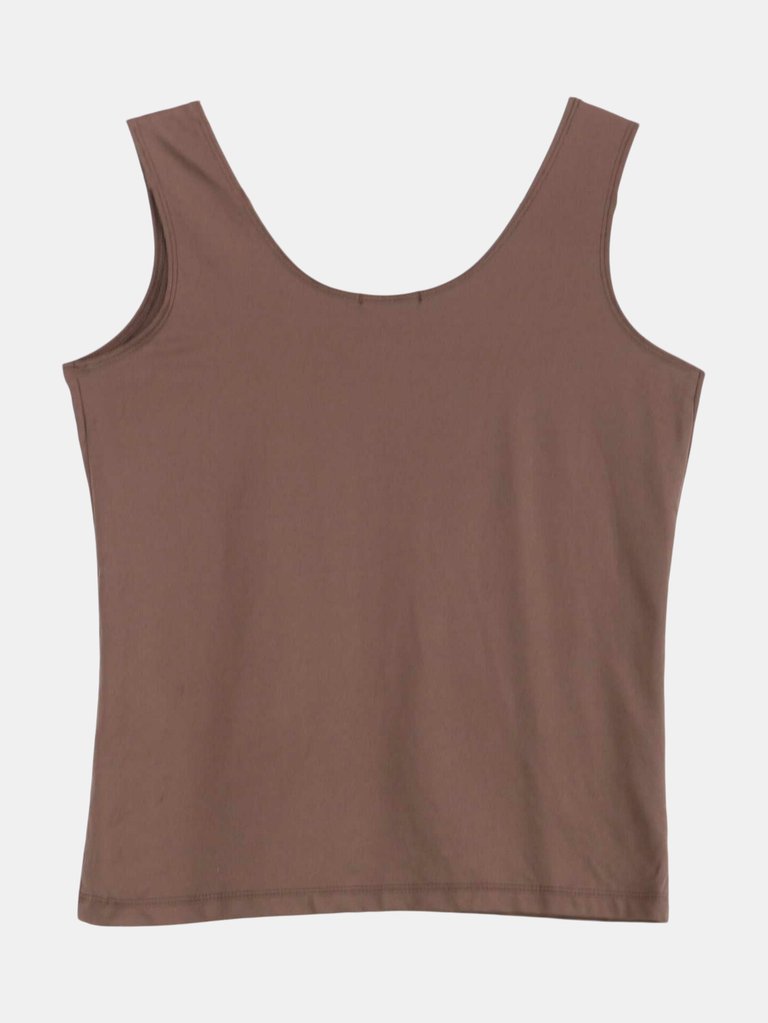 A'NUE LIGNE Women's Brown Stretch Cami Tanks