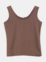 A'NUE LIGNE Women's Brown Stretch Cami Tanks - Brown