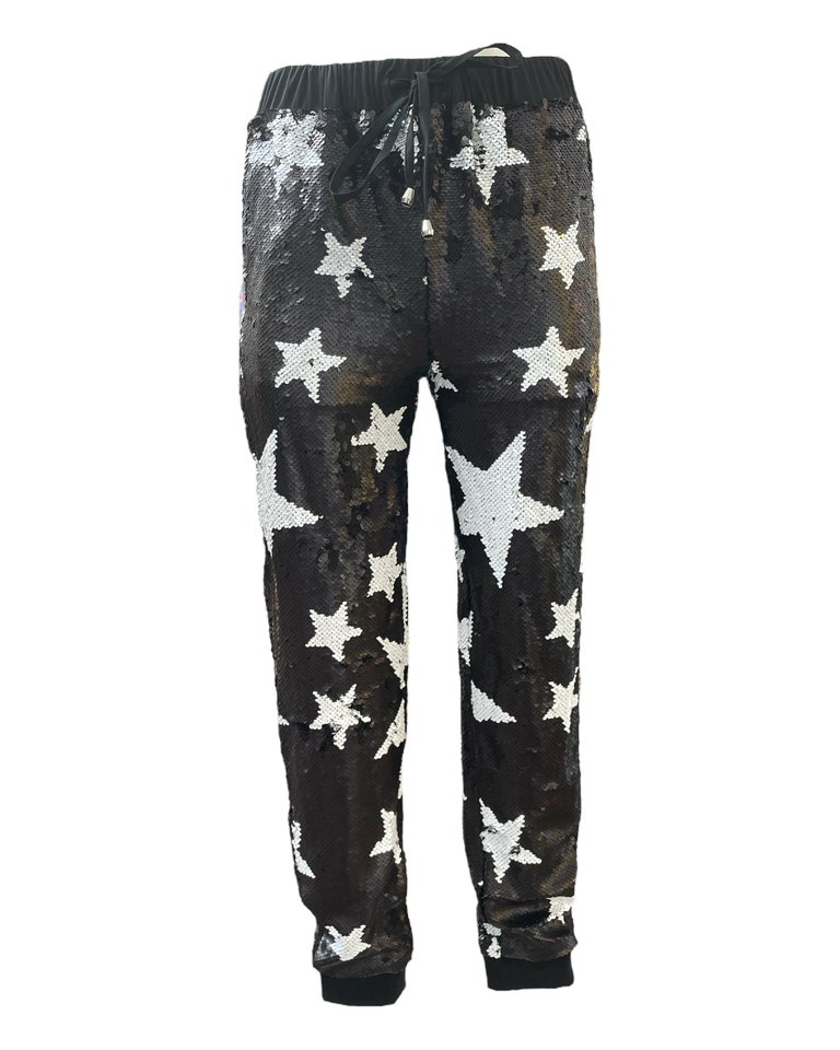 Men's Sparkle Star Joggers - Black