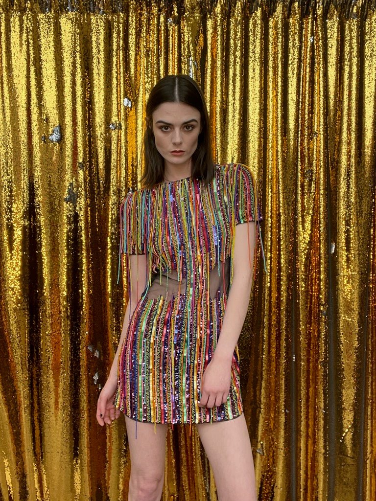Rainbow Fringe Dress