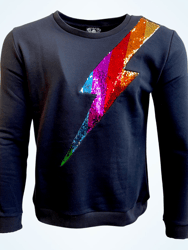 Rainbow Silver Lightning Sweatshirt - Black