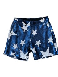 Sparkle Star Shorts - Blue