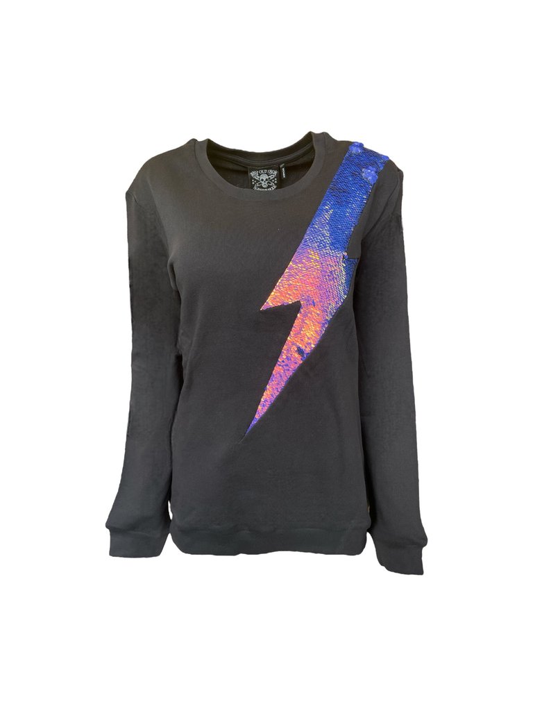 Women's Oil Slick Lightning Sweatshirt - Black