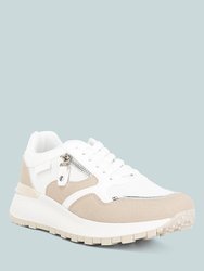 Juliette Chain Detailing Lace up Sneakers - Pink