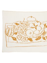 Plums And Grapes Throw Blanket - Curry