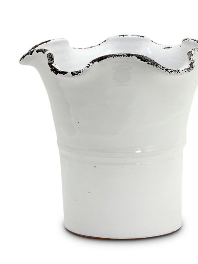 Apakowa Scavo Giardini Garden: Large Planter Vase With Fluted Rim White product