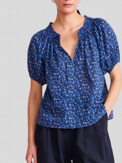 Apiece Apart Esparta Short Sleeve Top In Floral Blue product