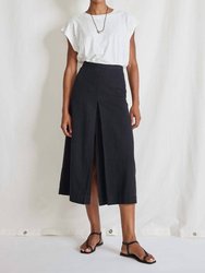 Karen Slit Midi Skirt - Black
