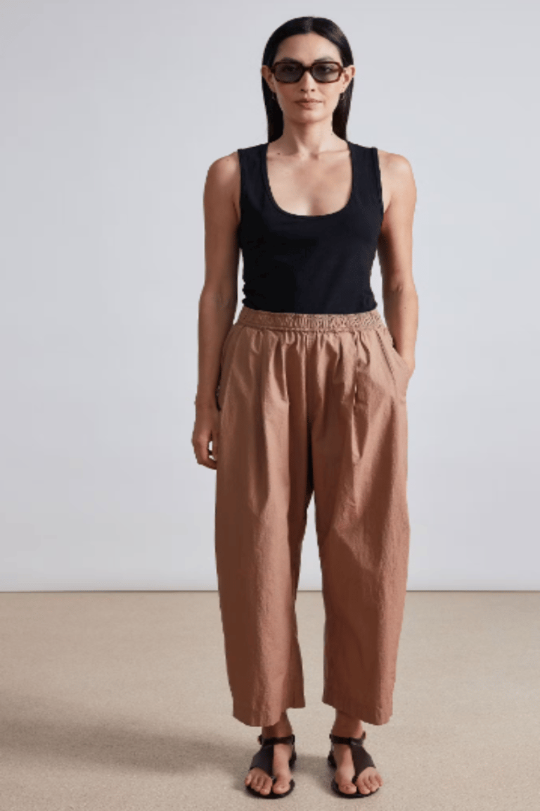 Spa Pleat Pant - Deep Khaki