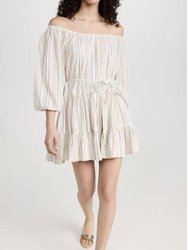 Tilton Tiered Mini Dress - Lurex Stripe