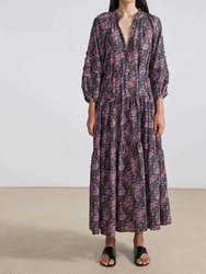 Trinidad Maxi Dress In Folk Foliage - Folk Foliage