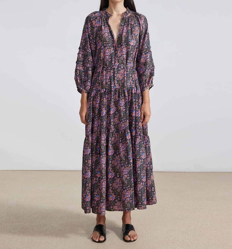 Trinidad Maxi Dress In Folk Foliage - Folk Foliage