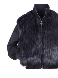 Navy Zoe Fur Jacket