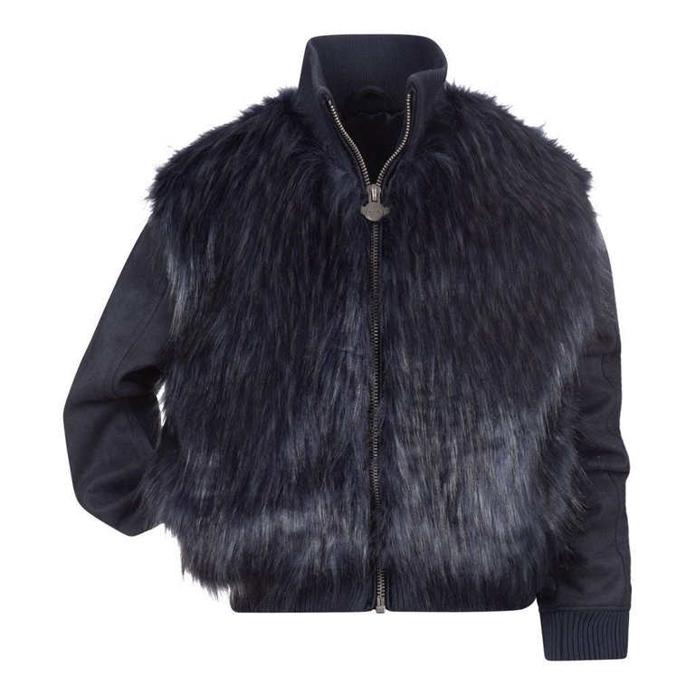 Navy Zoe Fur Jacket