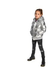 Silver Illusion Puffy Coat