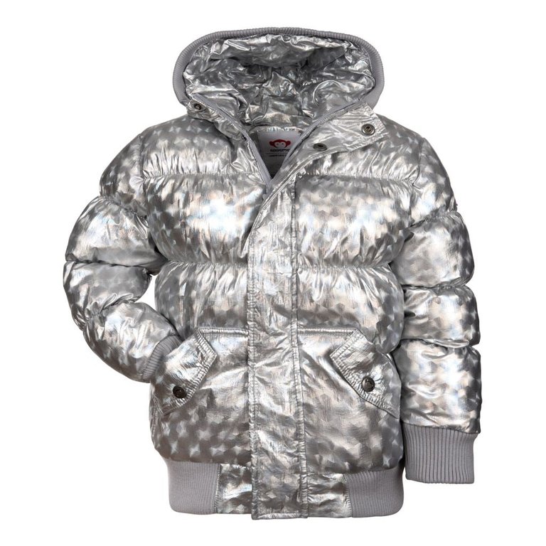 Silver Illusion Puffy Coat - Silver