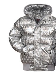 Silver Illusion Puffy Coat - Silver