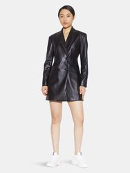 Ciara Vegan Leather Blazer Dress - Noir