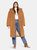 Daryna Faux Shearling Long Coat - Camel