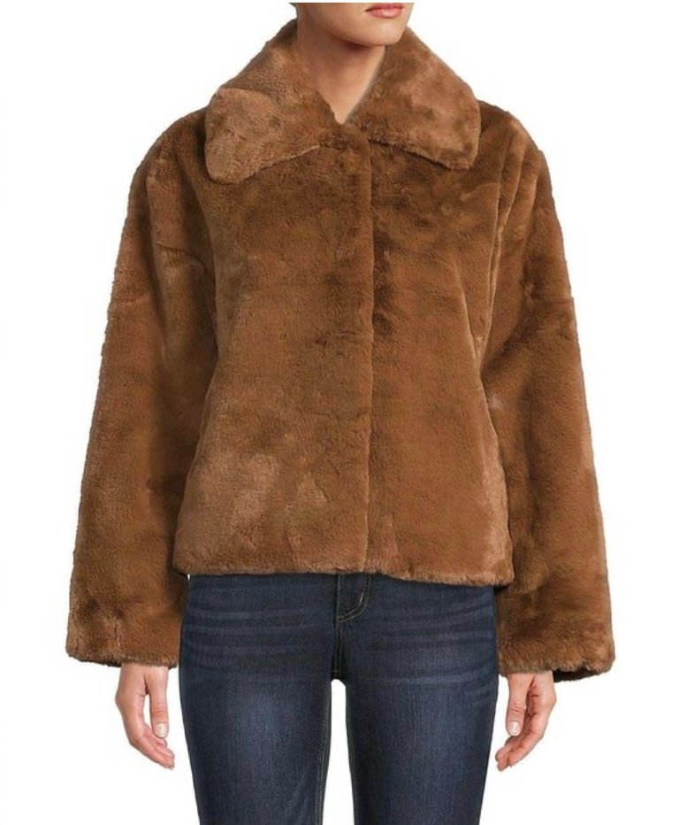 Faux Fur Jacket - Brown