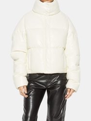 Jemma Vegan Leather Puffer Jacket