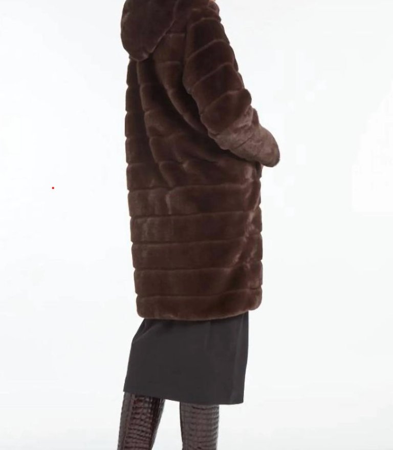 Women's Celine Faux Fur Hooded Coat