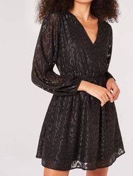 Animal Print Jacquard Dress - Black