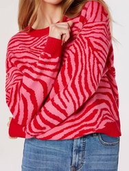 Bright Chunky Zebra Sweater