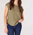 Button Back Tencel Tee In Sage