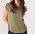 Button Back Tencel Tee In Sage