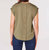 Button Back Tencel Tee In Sage