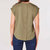 Button Back Tencel Tee In Sage