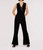 Faux Leather Collared Jumpsuit - Black