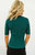 Faux Wrap Knit Top In Emerald Green