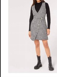 Houndstooth Mini Dress In Black