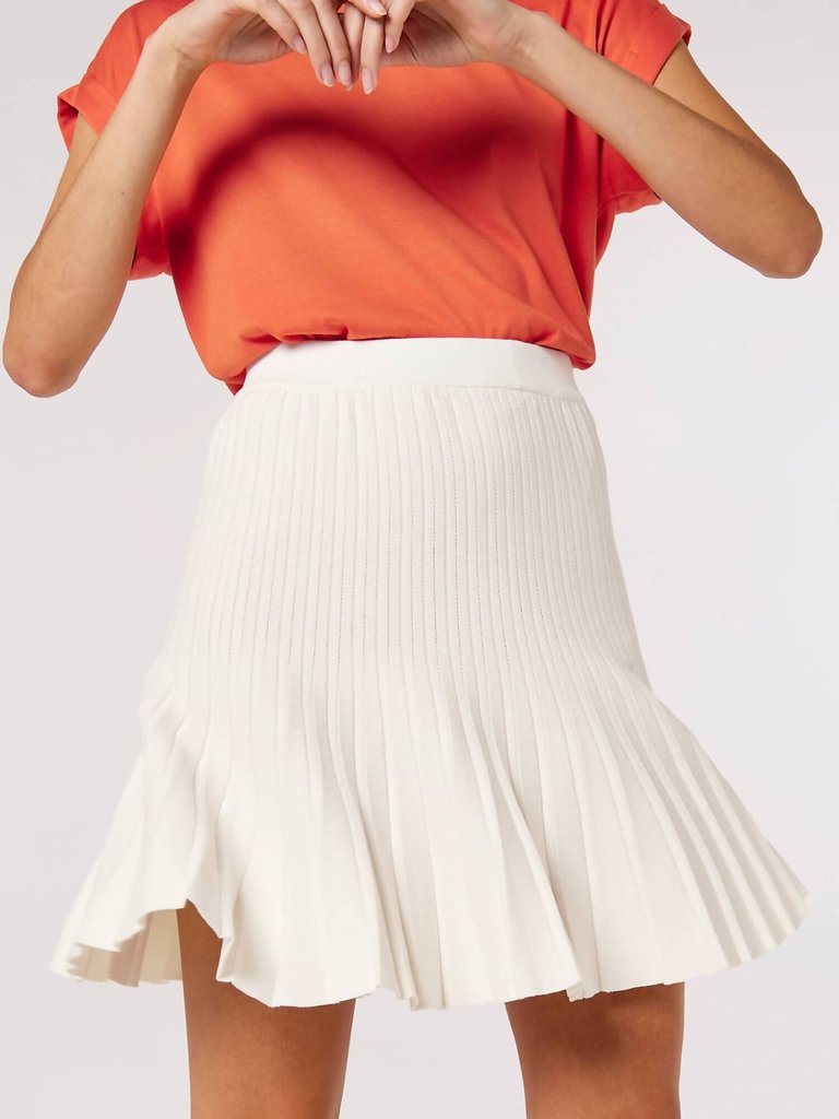 Ivory Pleated Knit Skirt