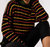 Plaited Knit Stripe Jumper In Black