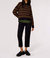 Plaited Knit Stripe Jumper In Black