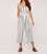 Stripe Linen Jumpsuit - White/Tan/Denim