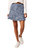 Textured Tweed Ruffle Skirt - Blue