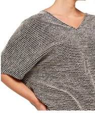 V-Neck Sweater Top - Black/White