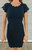 Zig-Zag Neck Knit Dress In Navy - Navy