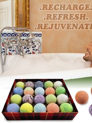 XL 20 Piece Bath Bomb Gift Set for Real Men, Natural