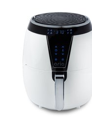 5 Qt. White Teflon-Free Ceramic Air Fryer With Recipe Book - White