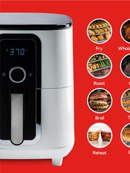 7 Qt. White Teflon-Free Ceramic Air Fryer with Recipe Book