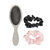 Detangling Brush & Scrunchie Set - Grey Brush / Black + Pink Scrunchies