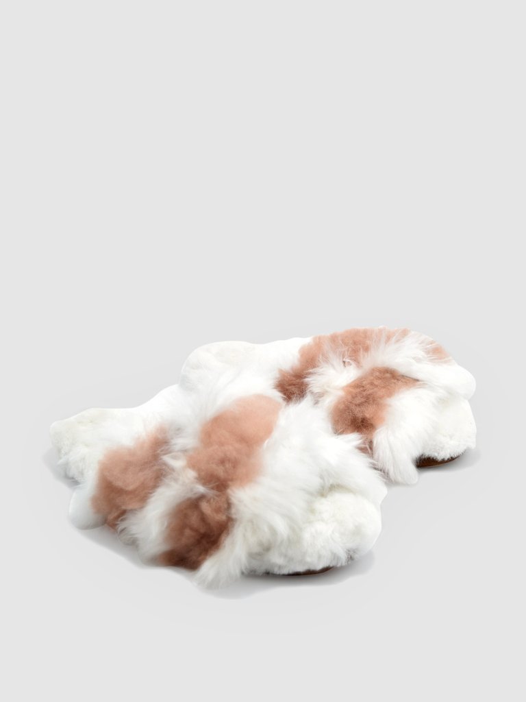 Sophie Alpaca Slipper White/Blush - White/Blush